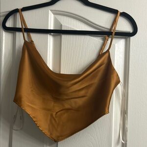 Forever 21 Gold Satin Crop Top